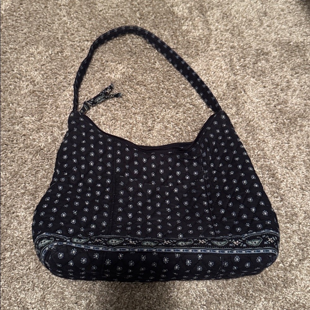 Vera Bradley Small Nantucket Navy Purse Handbag Tote Shoulder Bag Retired